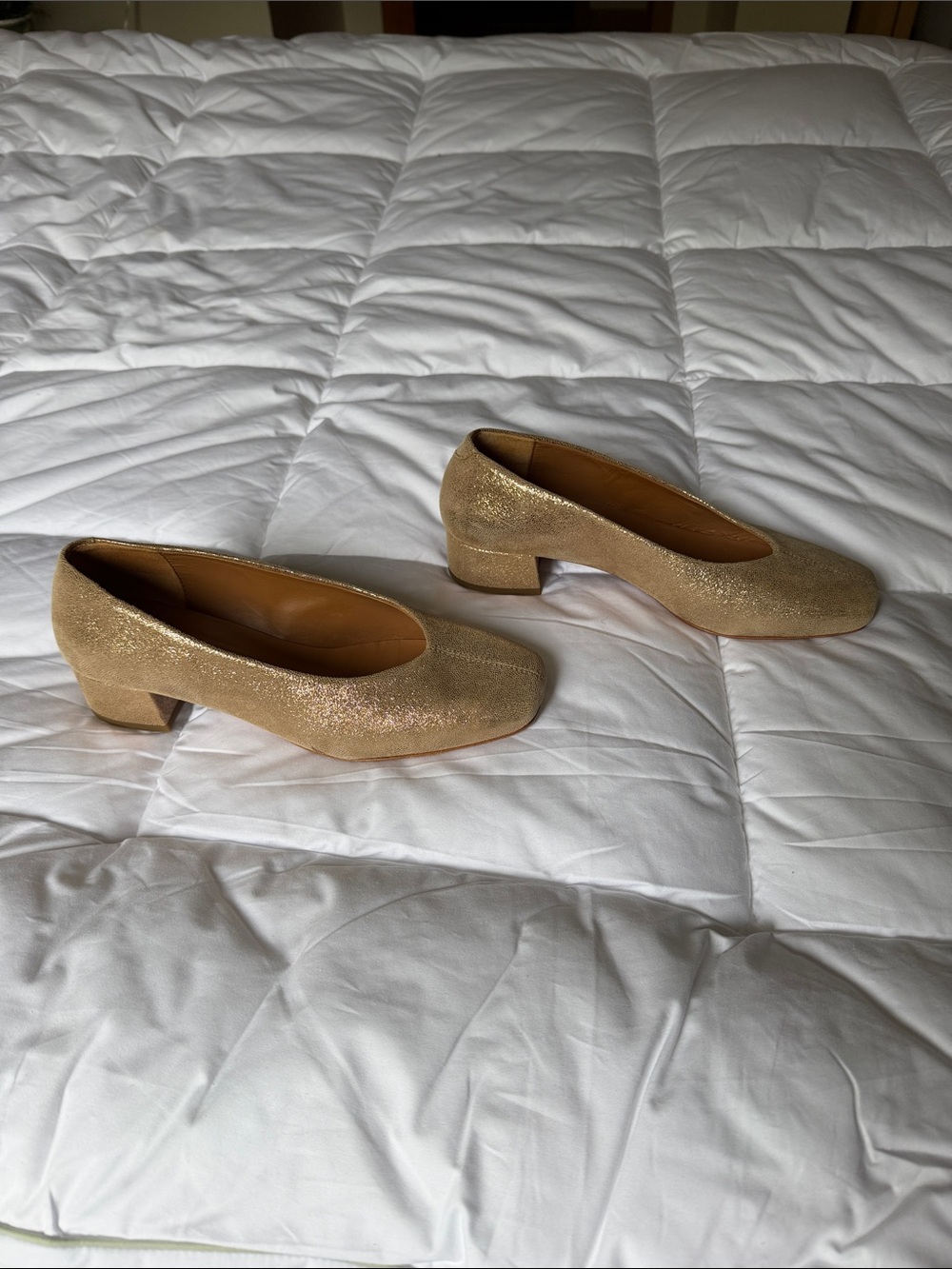 Bobbies Zelie Classic Square-Toe Low Heel Flats in Beige - Picture 10 of 10